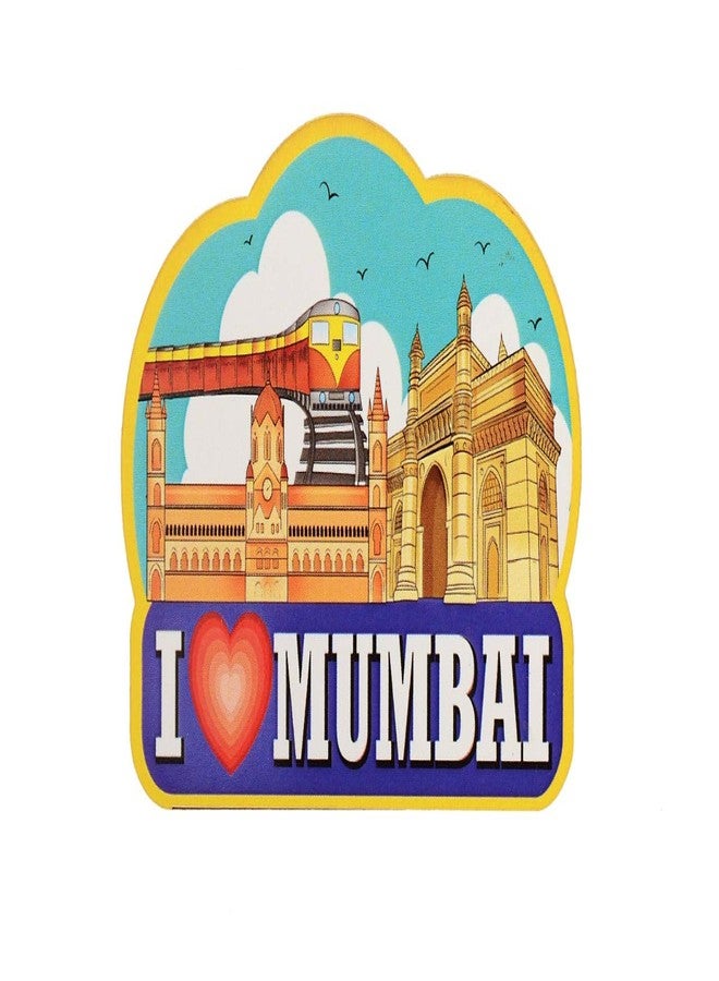 India Souvenir Wooden Fridge Magnet-Mumbai, Perfect Souvenir for Gifting